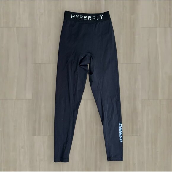 Hyperfly Compression Athletic Leggings Tights Black XS You Can't Teach Heart - Picture 1 of 8